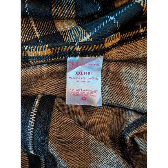 Plaid Black & Yellow Spaghetti Strap Dress XXL (19) By No Boundaries Preppy - Picture 3 of 3